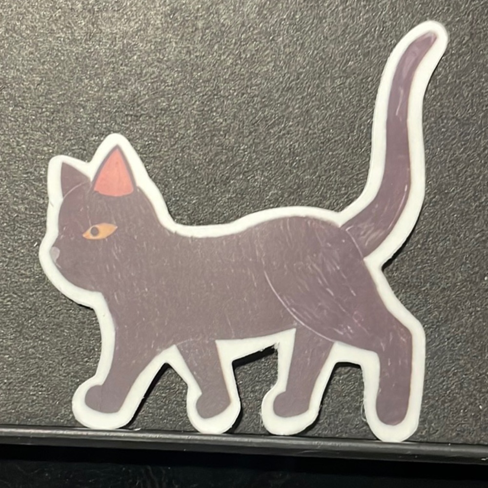 BLACK CAT WALKING STICKER